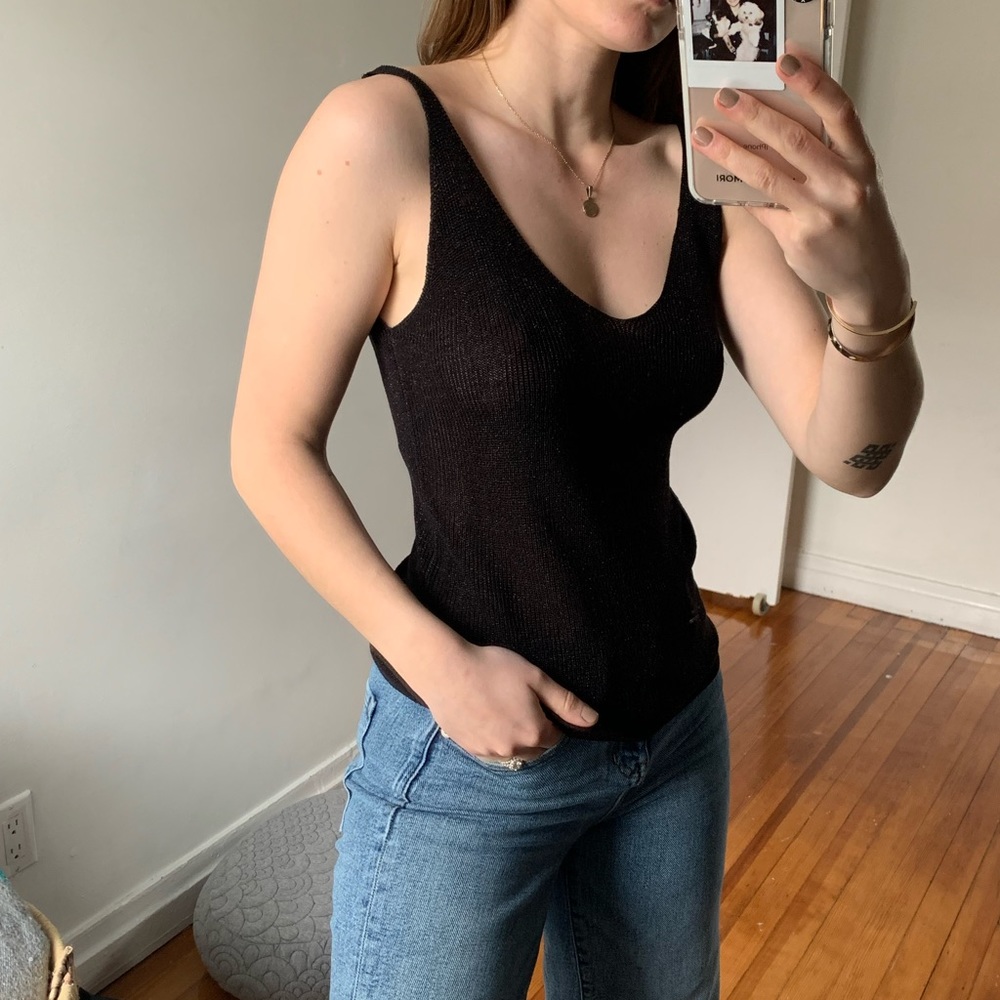 NEW Mango Knit Metallic Top size XS